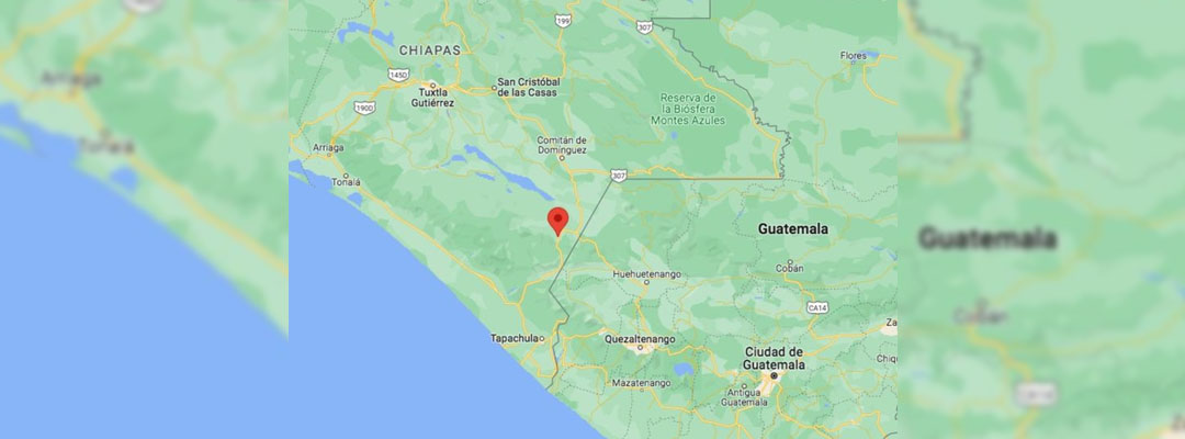 Pie de Foto.- Pobladores reportan que los enfrentamientos entre los grupos criminales se reporta en el municipio chiapaneco de Frontera Comalapa y en la frontera con Guatemala. Foto tomada de Google Maps