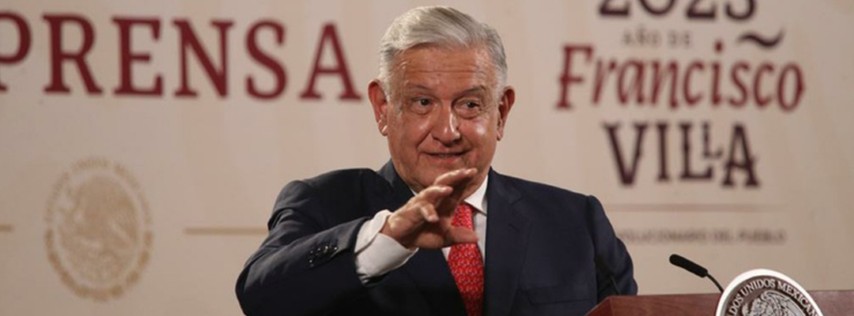 El presidente Andrés Manuel López Obrador durante su conferencia matutina en Palacio Nacional, en la Ciudad de México, el 5 de junio de 2023. Foto María Luisa Severiano