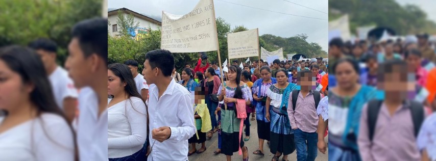 Pie de Foto.- Más de mil personas participaron en la marcha en el municipio de Sitalá, Chiapas. Foto ‘La Jornada’