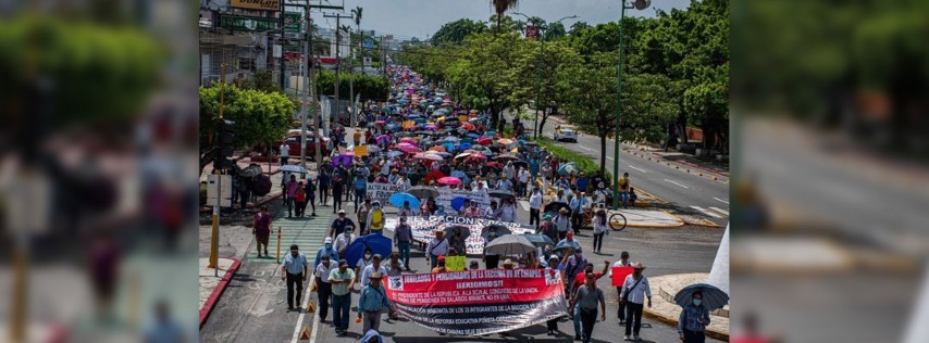 Pie de Foto.- Marcha del magisterio en Tuxtla Gutiérrez, Chiapas, el 10 de junio de 2022. Foto Cuartoscuro