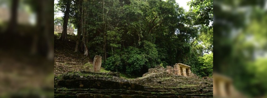 Pie de Foto. - Yacimiento arqueológico de Yaxchilán, localizado sobre un meandro al margen del río Usumacinta, en el estado de Chiapas. Foto Cuartoscuro / Archivo