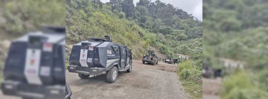Pie de Foto.- Vehículos de la Guardia Nacional y la Sedena, en Frontera Comalapa, Chiapas, en imagen de archivo. Foto ‘La Jornada’ / Archivo