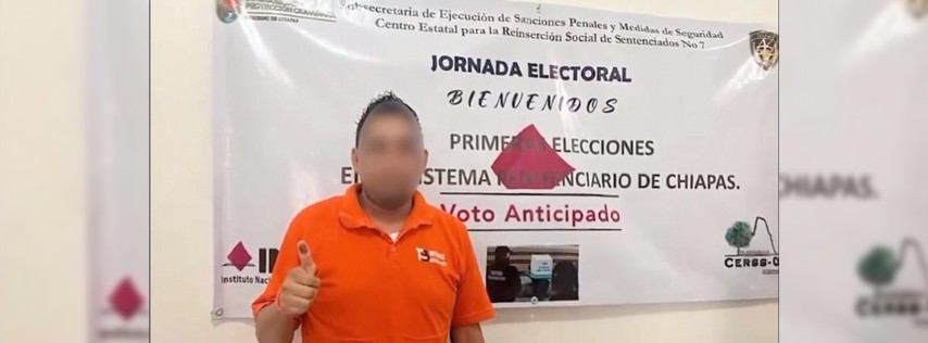 Pie de Foto.- Personas en prisión preventiva ejercieron su voto en penales de Chiapas. Foto tomada del video publicado en X @ssypcchiapas