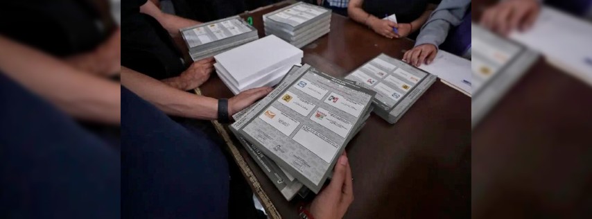Pie de Foto.- Los paquetes electorales locales de la Ciudad de México para las votaciones del 2 de junio, en los Talleres Gráficos de México, el 16 de mayo de 2024. Foto Marco Peláez