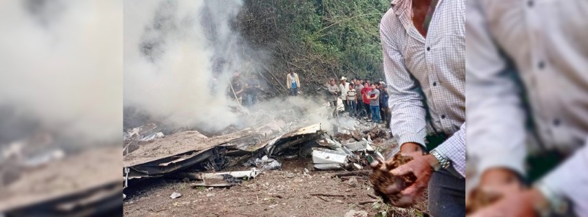 Pie de Foto.- En el accidente fallecieron el piloto Carlos Eduardo Monroy Pinto y el copiloto Byron Eduardo Moran de Paz, ambos guatemaltecos, así como el ingeniero mexicano Lucio Alberto Roblero de León. Foto cortesía para ‘La Jornada’