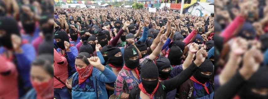 Pie de Foto.- Diversas organizaciones y comunidades convocaron a una jornada de lucha internacional para defender los territorios recuperados por el EZLN en Chiapas. Foto José Carlo González / Archivo