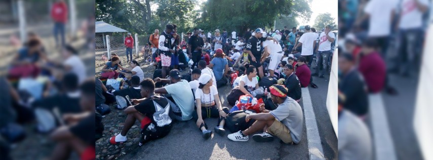 Pie de Foto.- Al contingente pretenden sumarse migrantes cubanos que fueron deportados de Estados Unidos, entregados al INM y trasladados vía terrestre a la frontera sur de México. Foto: Cuartoscuro / Archivo