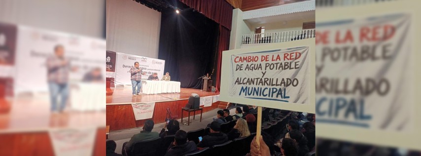 Pie de Foto.- La Secretaría de Gobernación convocó al Foro comunitario derecho al agua, justicia ambiental y construcción de paz en San Cristóbal de Las Casas, Chiapas. Foto Elio Henríquez