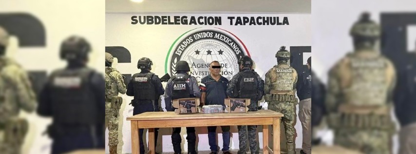 Pie de Foto.- El ex teniente de 63 años fue detenido durante una revisión en la carretera Tapachula-Huixtla, en Chiapas. Foto 'La Jornada'.