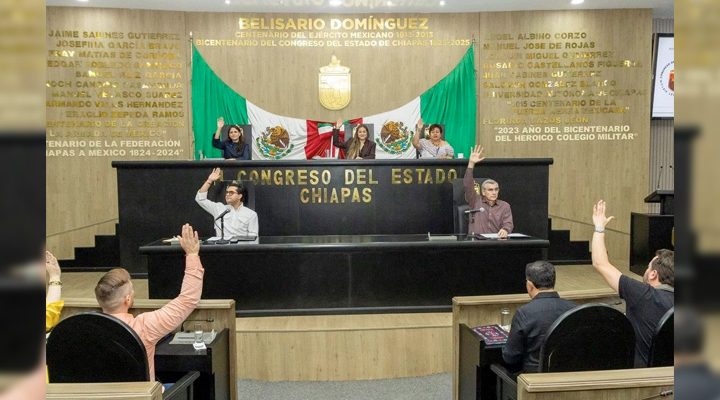 Pie de Foto.-El Congreso local informó que aprobó el dictamen de las Comisiones Unidas de Hacienda y de Vigilancia, Anticorrupción, Transparencia e Información Pública, relativo a la cuenta pública estatal correspondiente al ejercicio fiscal 2025. Foto: @congresoChis