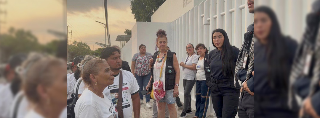 Pie de Foto.- Entre la brigada internacional participan madres y familiares de un grupo de migrantes que desapareció a finales de 2021 en el municipio de Mazatán —unos dicen que por el mar y otros sugieren que fueron víctimas de la delincuencia organizada—. Foto: La Jornada