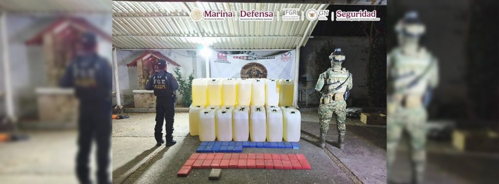 Pie de Foto.- Los detenidos y todo lo asegurado fue puesto a disposición del Ministerio Público Federal de la Fiscalía General de la República. Foto Semar