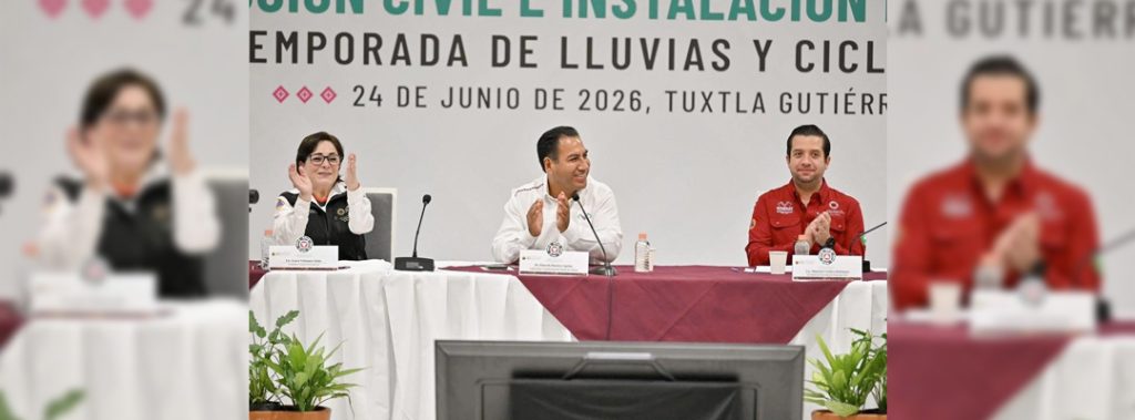 Pie de Foto.- La Coordinación Nacional de Protección Civil informó que se mantiene un monitoreo constante en ríos, presas y comunidades vulnerables, mientras Chiapas refuerza su sistema de prevención ante ciclones tropicales 2026 con apoyo de fuerzas federales y gobiernos municipales. Foto La Jornada.