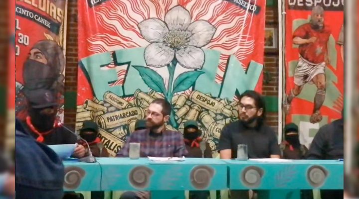 Pie de Foto.- Los zapatistas participarán en encuentros con colectivos, pueblos originarios y movimientos sociales durante la siguiente etapa de la Gira por la Vida. Fotograma tomado de video compartido en el Facebook Radio Pozol