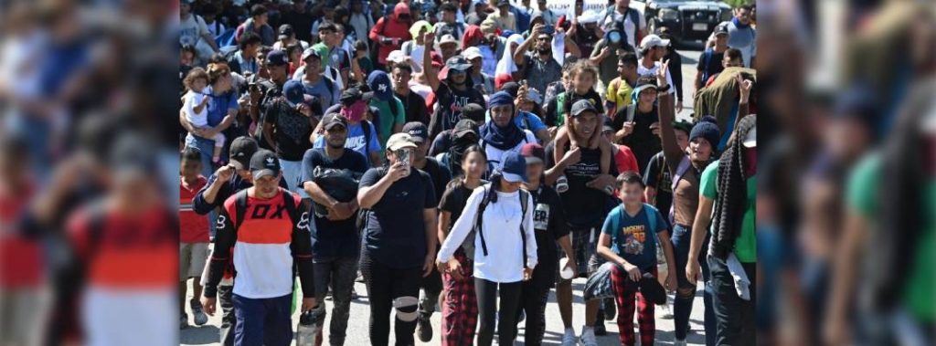 Pie de Foto.- Migrantes de la caravana proveniente de Honduras. Foto: Edgar H. Clemente