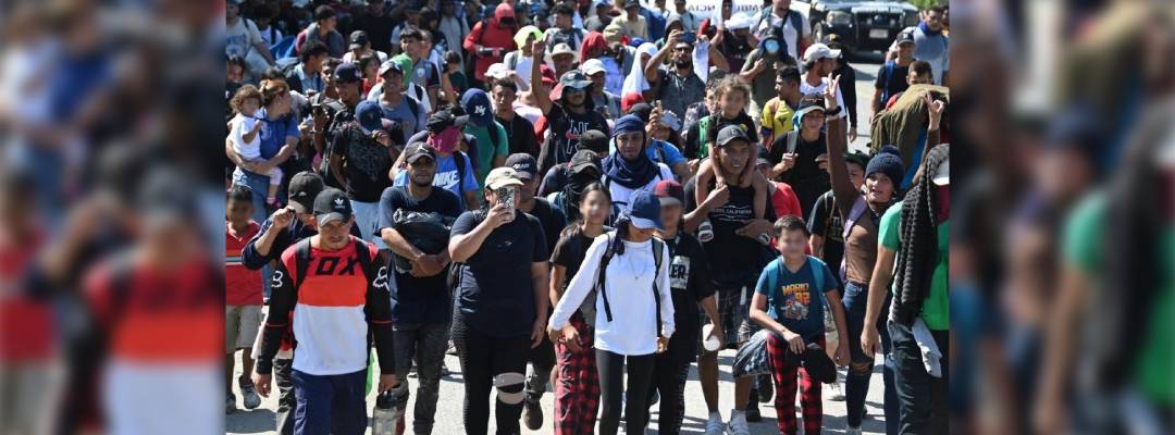 Pie de Foto.- Migrantes de la caravana proveniente de Honduras. Foto: Edgar H. Clemente